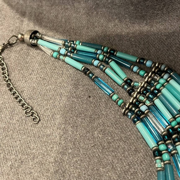 Vintage 10 Stand Czech Glass Bead Statement Necklace - Picture 4 of 7